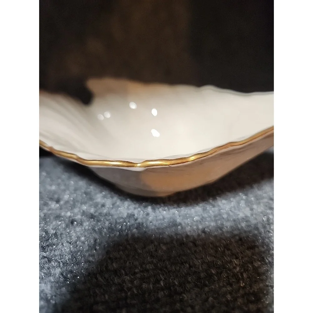 LENOX‎ DOVE CANDY DISH Bird-Shape Bowl Cream Ivory 24k Gold Trim